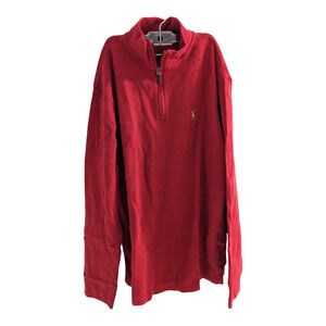 Polo Ralph Lauren Mens Size Small Estate Rib Sweatshirt Red High Neck Pony